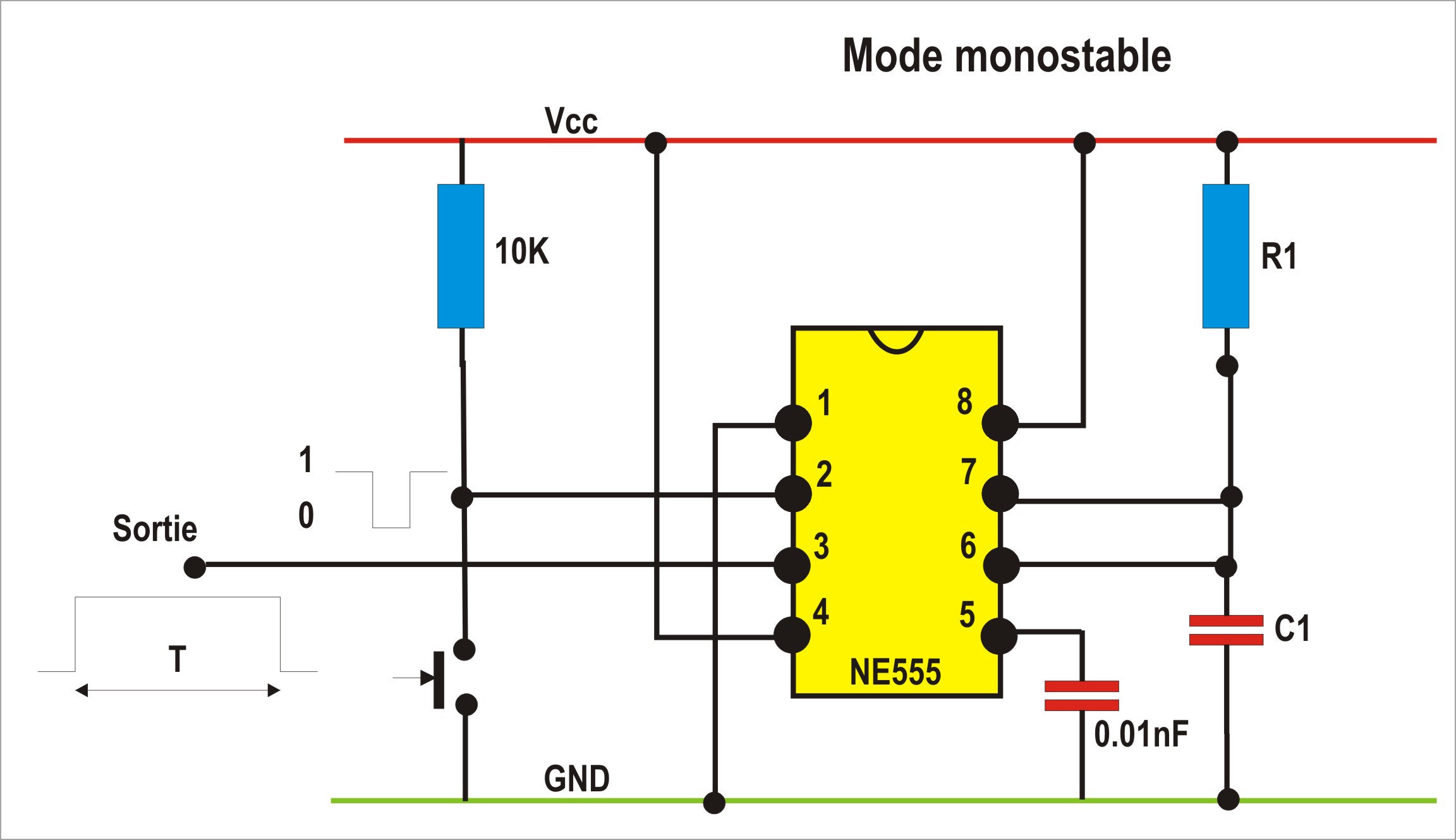 NE555 en monostable